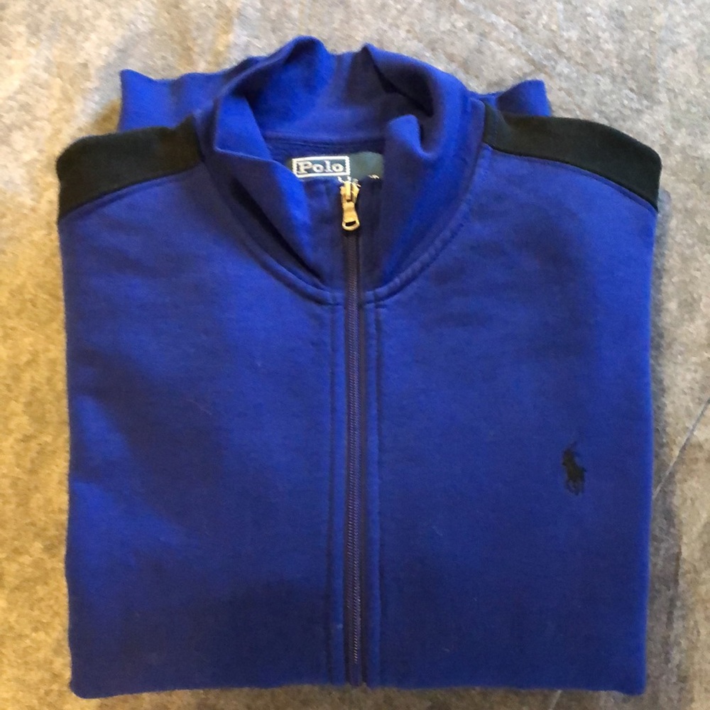 Men’s Polo by Ralph Lauren Full Zip Blue Long sleeve Sweatshirt/Cardigan Large